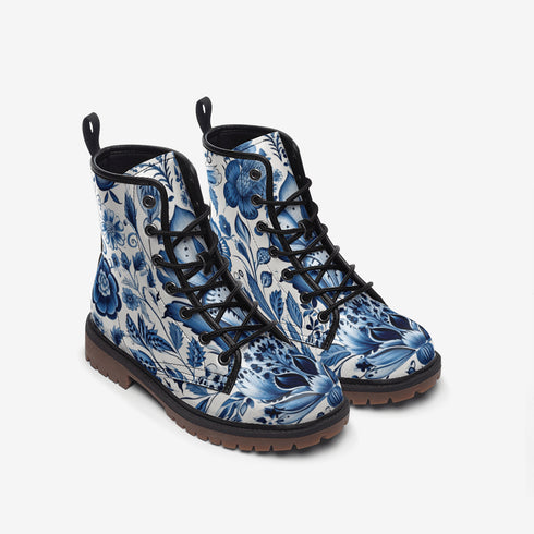 China Blue Vegan Leather Lightweight boots MT - Books Worth Keeping